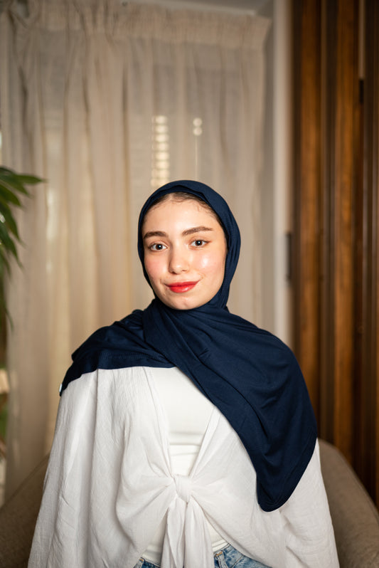 Easy scarf set  ( NAVY )
